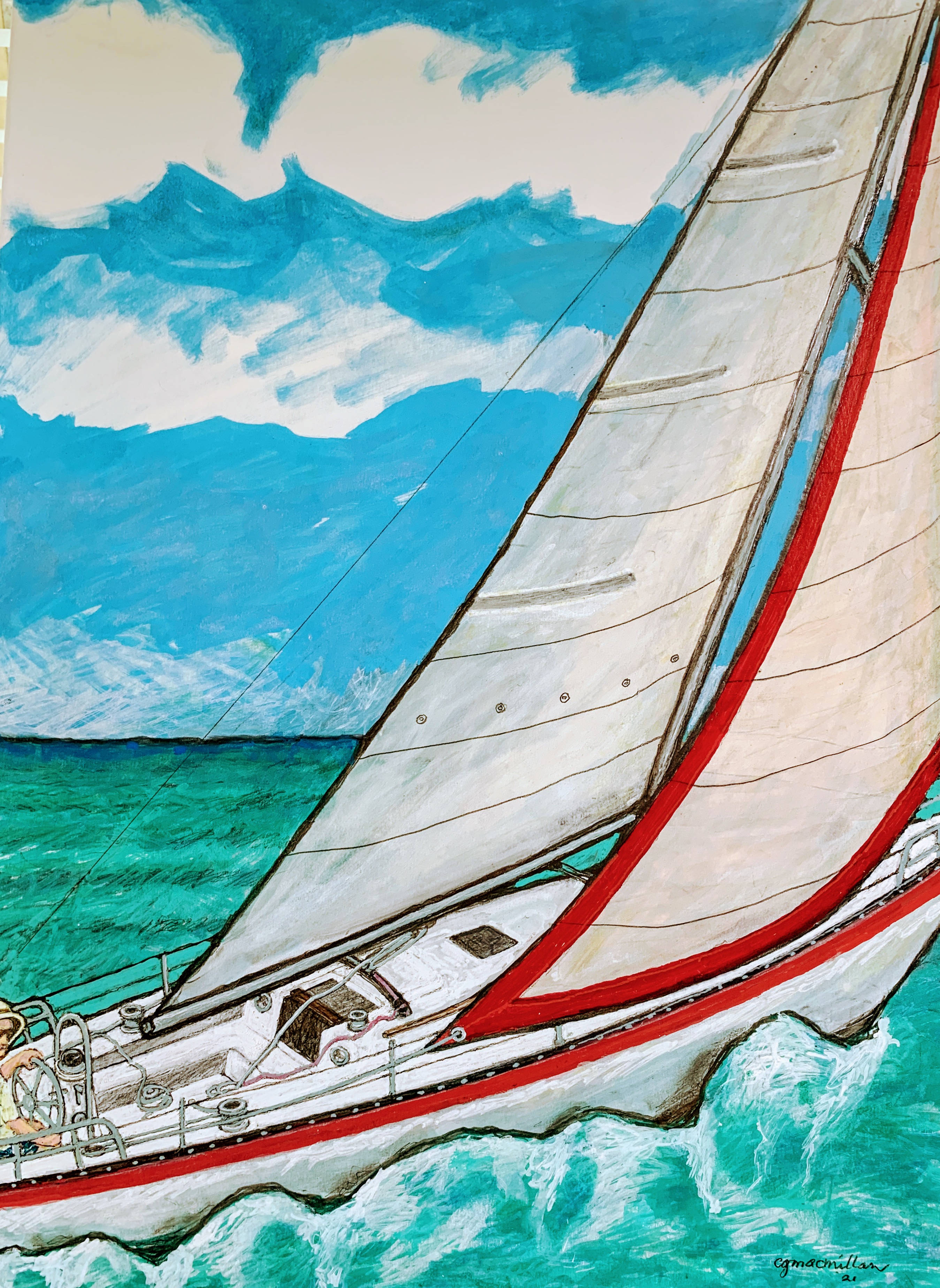 Red Trim, Blue Water